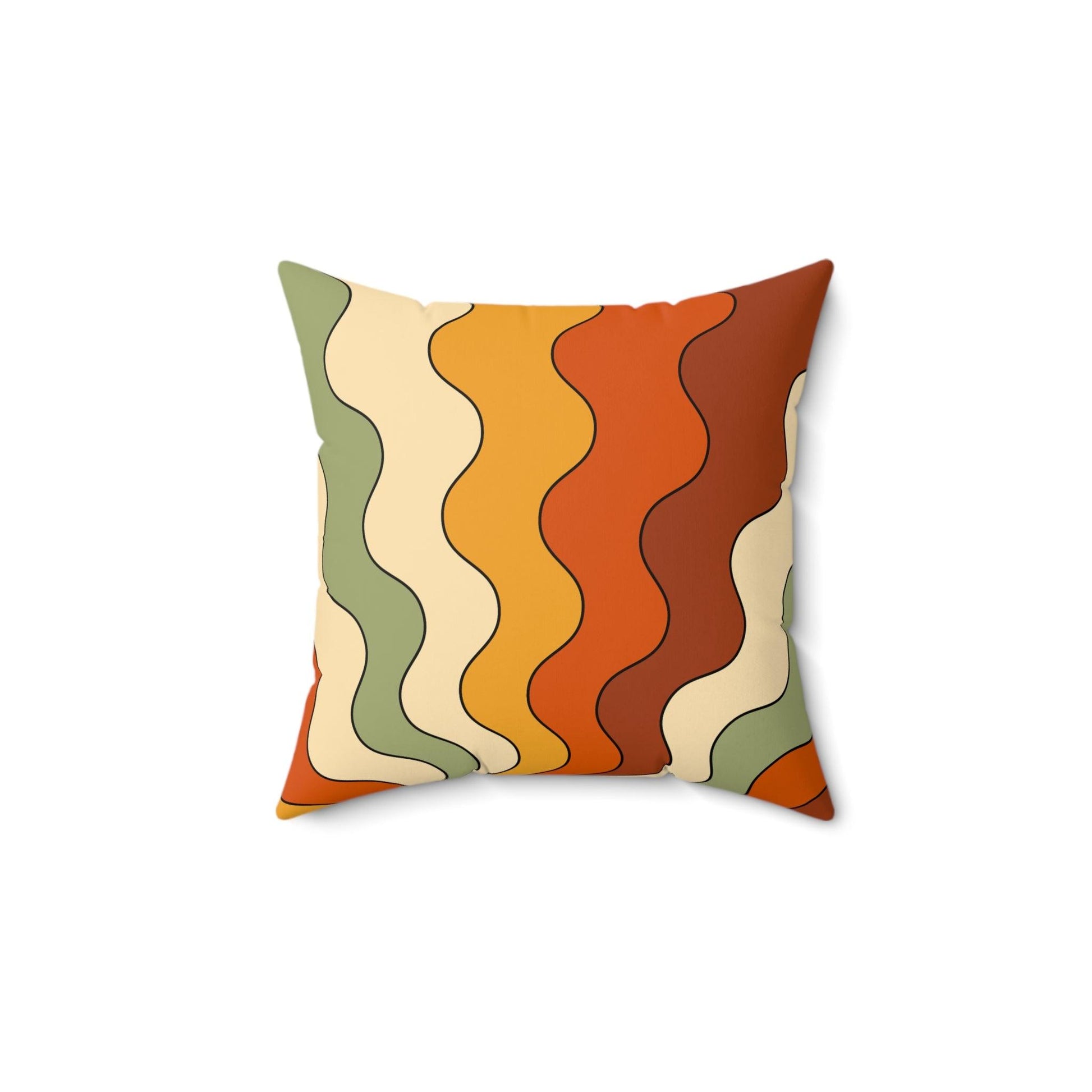 Groovy 60s 70s Mod Retro Rainbow, Orange, Yellow, Green MCM Throw Pillow | lovevisionkarma.com