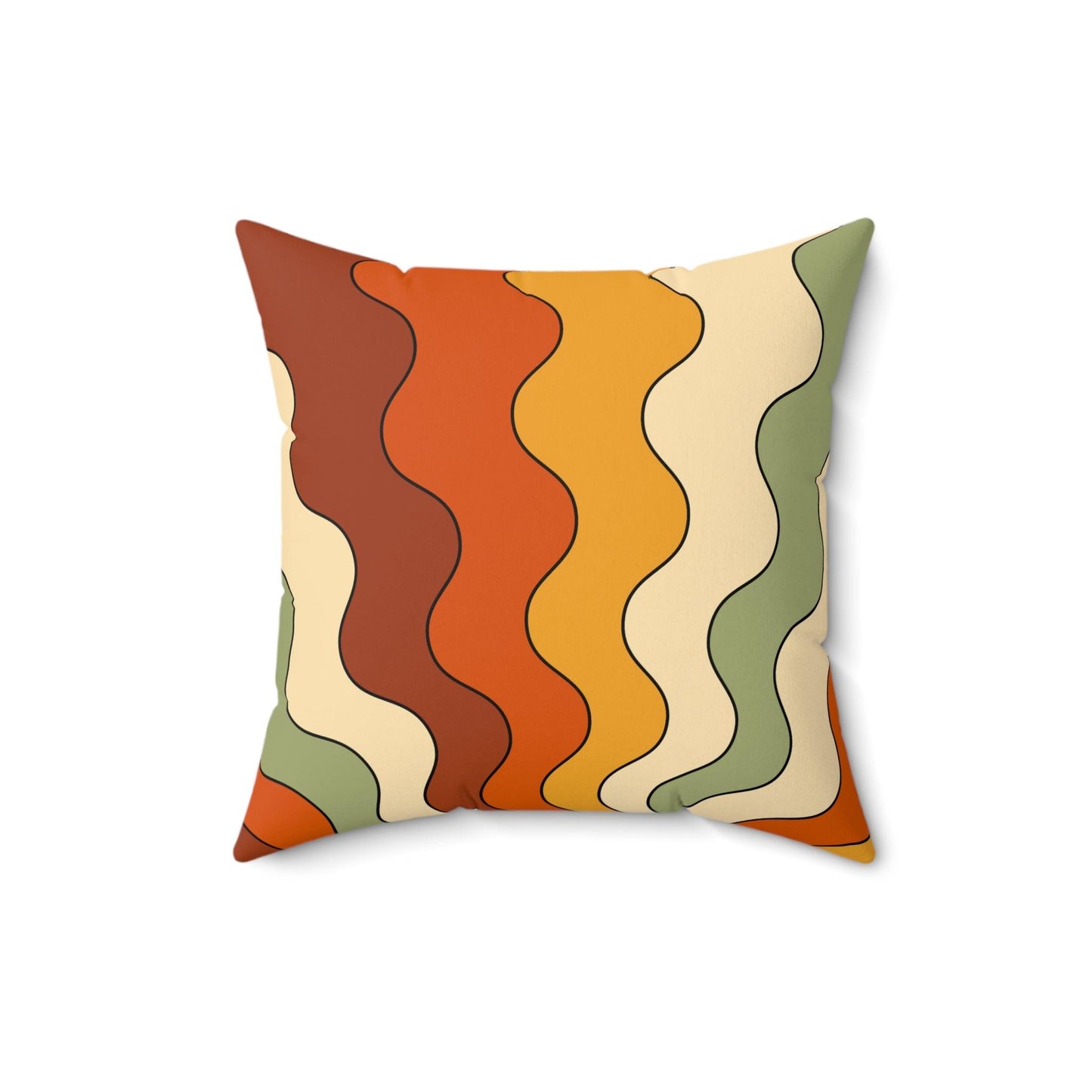 Groovy 60s 70s Mod Retro Rainbow, Orange, Yellow, Green MCM Throw Pillow | lovevisionkarma.com