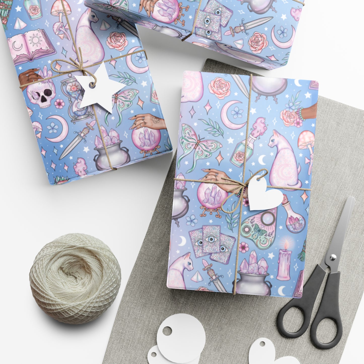 Kawaii Pastel Goth, Witchy Whimsigoth Blue Eco-Friendly Gift Wrap