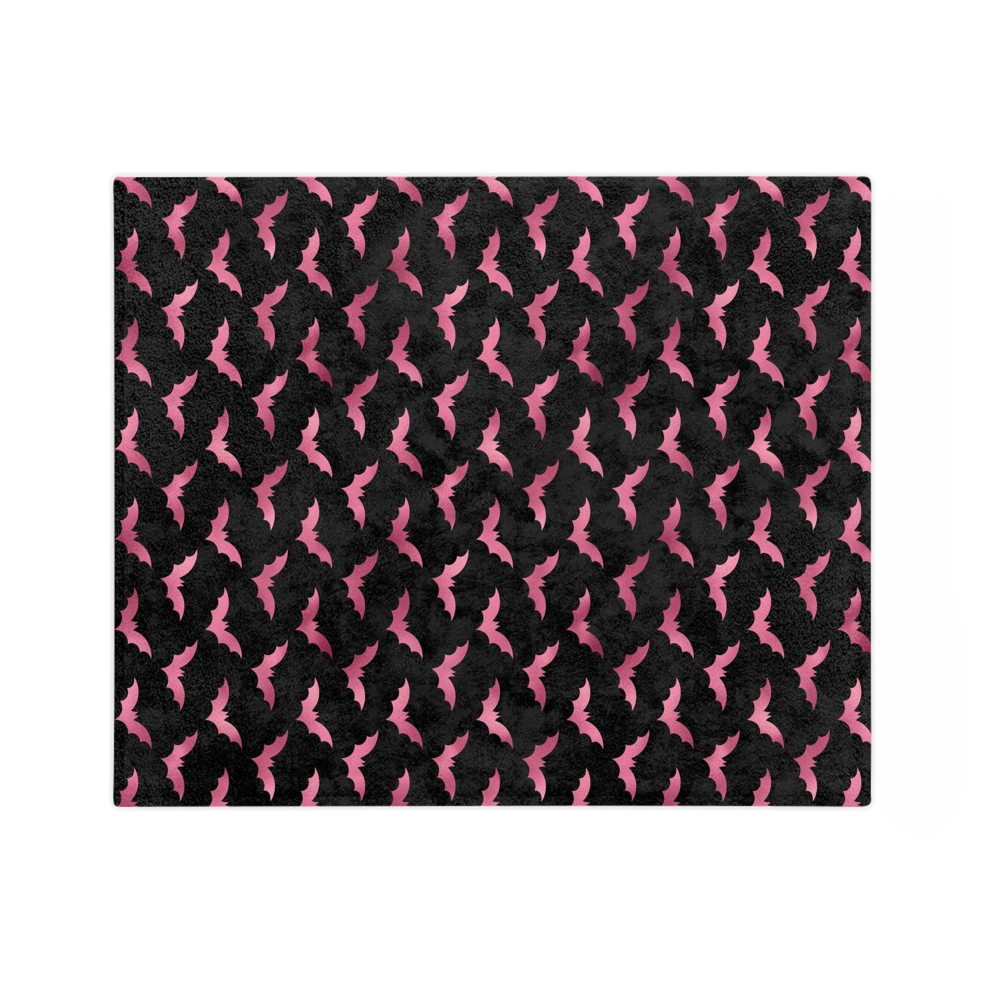 Pink Bats Creepy Halloween Glam Goth Witchy Velveteen Minky Blanket | lovevisionkarma.com