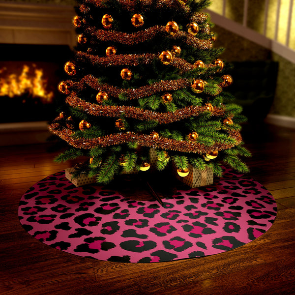 Pink Leopard Cheetah Spots Animal Print Christmas Stocking