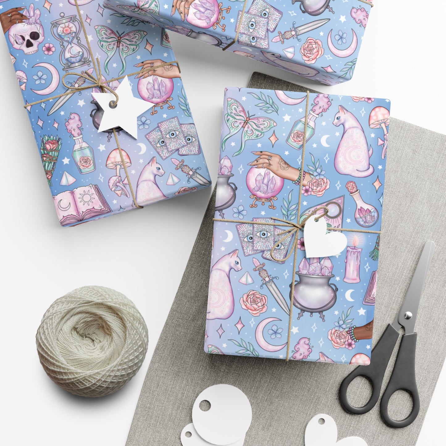 Kawaii Pastel Goth, Witchy Whimsigoth Blue Eco-Friendly Gift Wrap