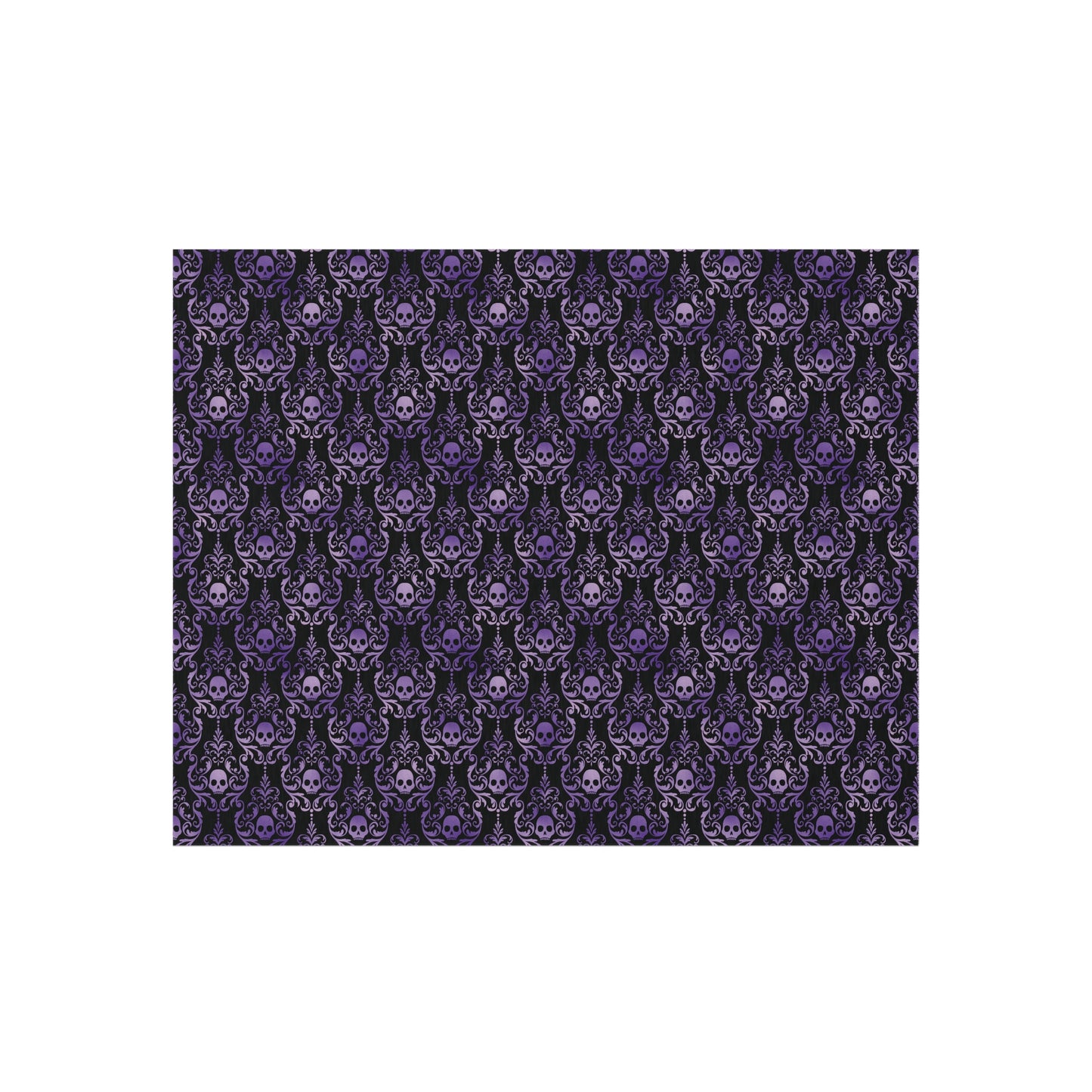 Victorian Goth Inspired Skull Damask Dark Academia Glam Goth Purple & Black Accent Rug