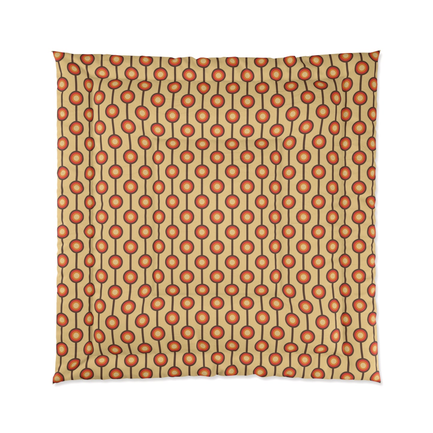 Funky 70s Retro MCM Brown, Orange & Beige Comforter