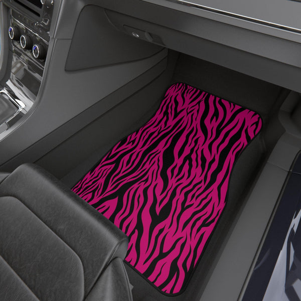 Pink Tiger Stripe Animal Print Car Mats (Set of 4)
