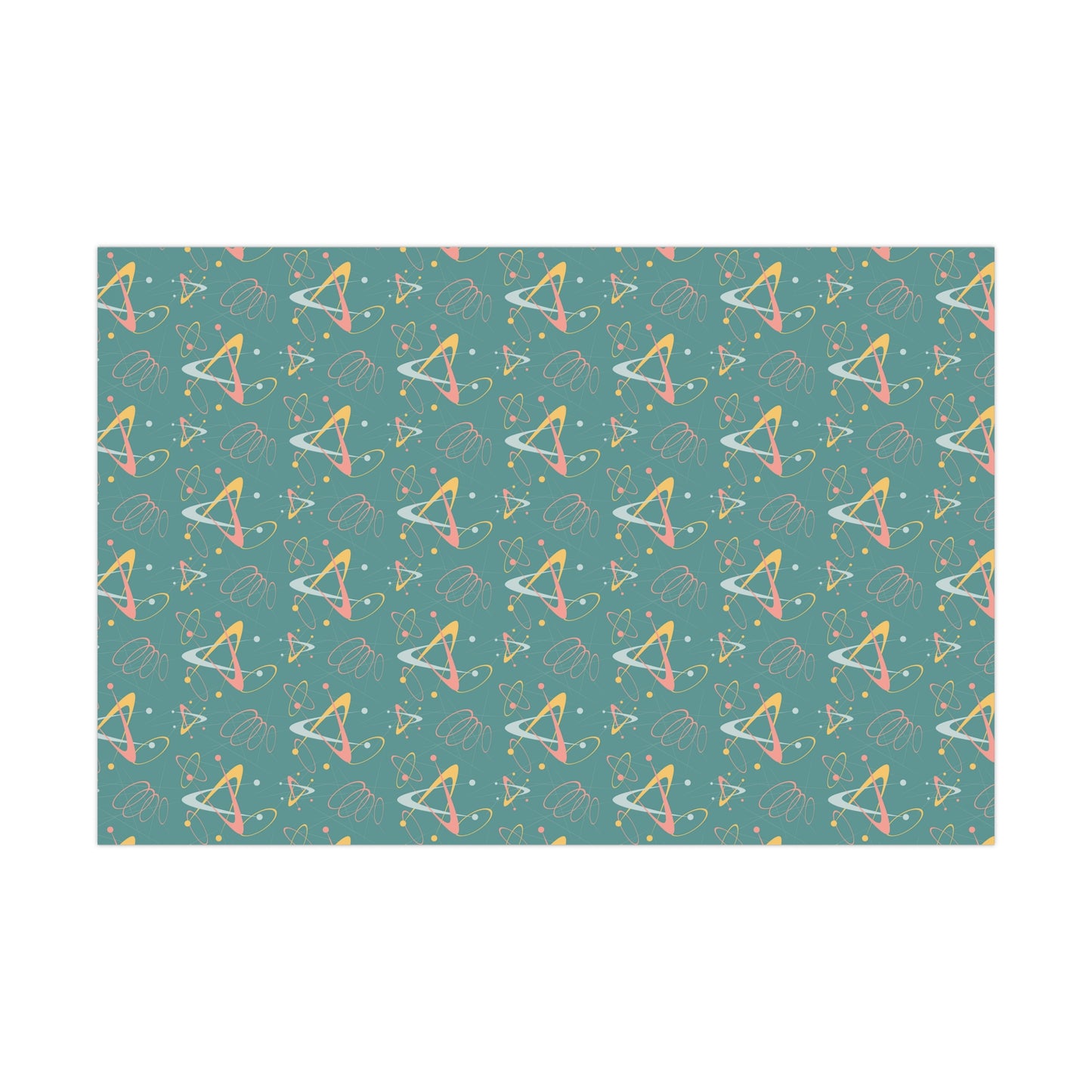 Retro 50's Atomic Boomerang Mid Century Mod Teal & Pink Eco-Friendly Gift Wrap