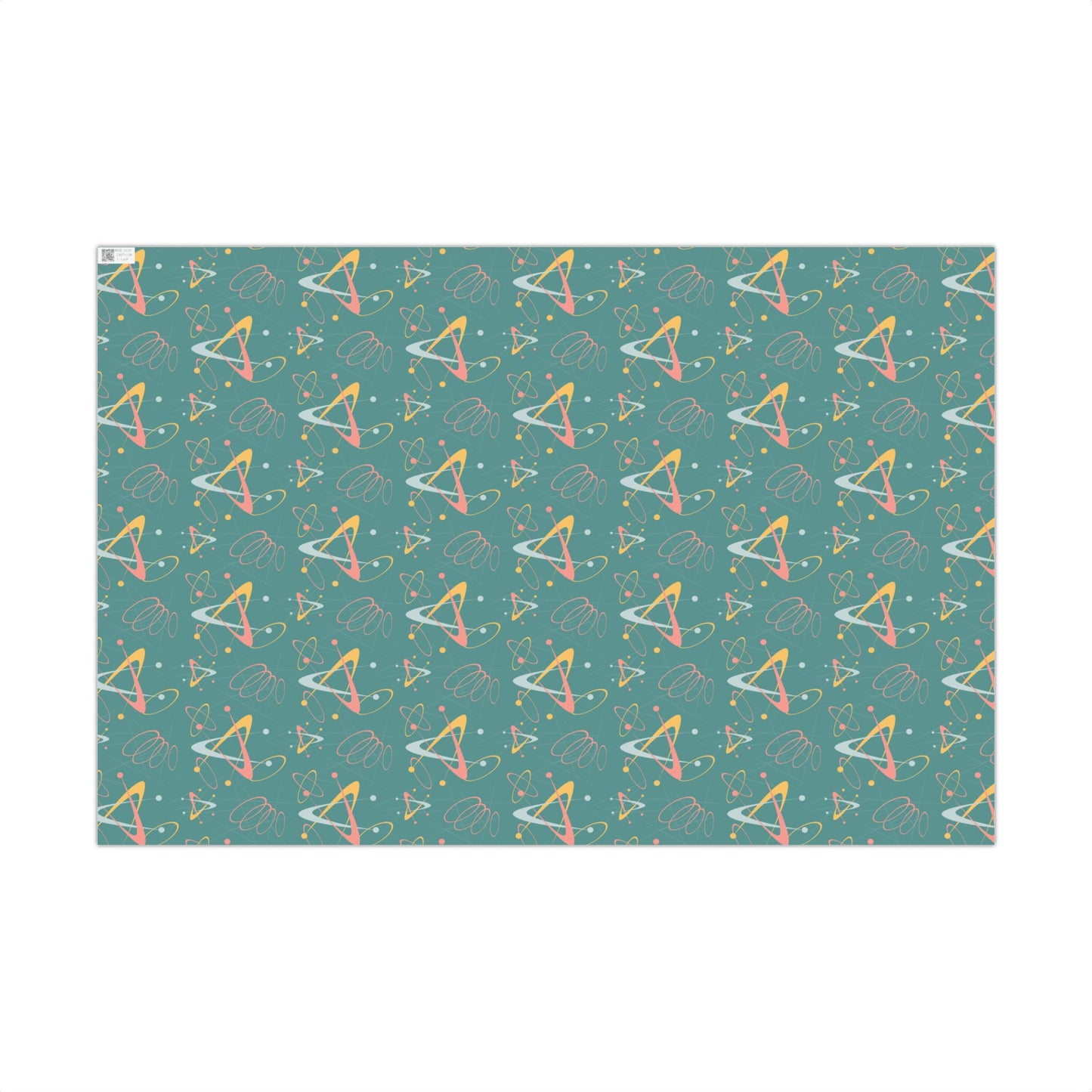Retro 50's Atomic Boomerang Mid Century Mod Teal & Pink Eco-Friendly Gift Wrap