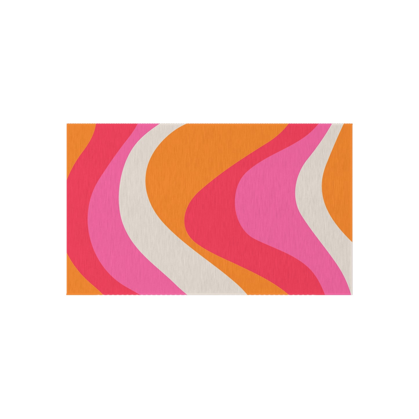 Groovy 60's Retro Mid Century Mod Swirl Pink, Orange & Cream Indoor/Outdoor Anti-Slip Accent Rug