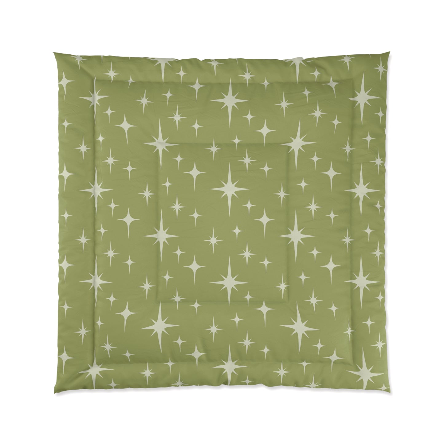 Retro 50s Atomic Starburst Mid Century Modern Chartreuse Green Comforter