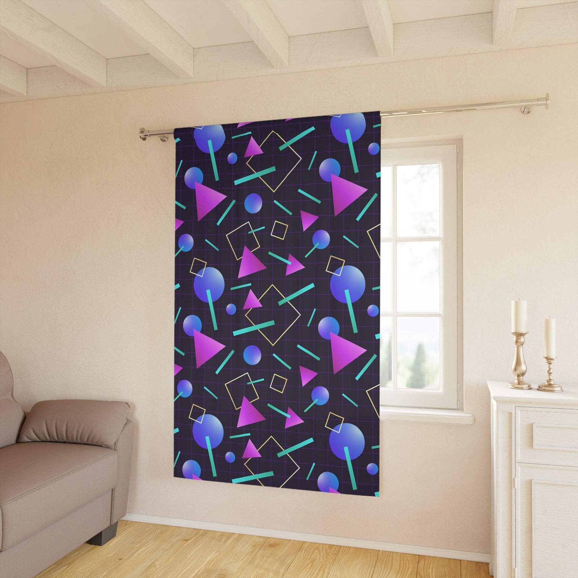 Retro 80s 90s Vaporwave Aesthetic Purple & Indigo Blackout Window Curtain | lovevisionkarma.com