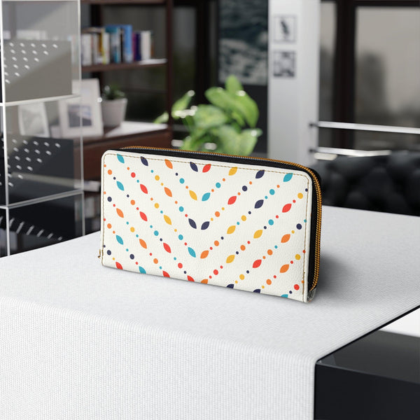 Retro Mid Century Mod Minimalist Multicolor Zipper Wallet | lovevisionkarma.com