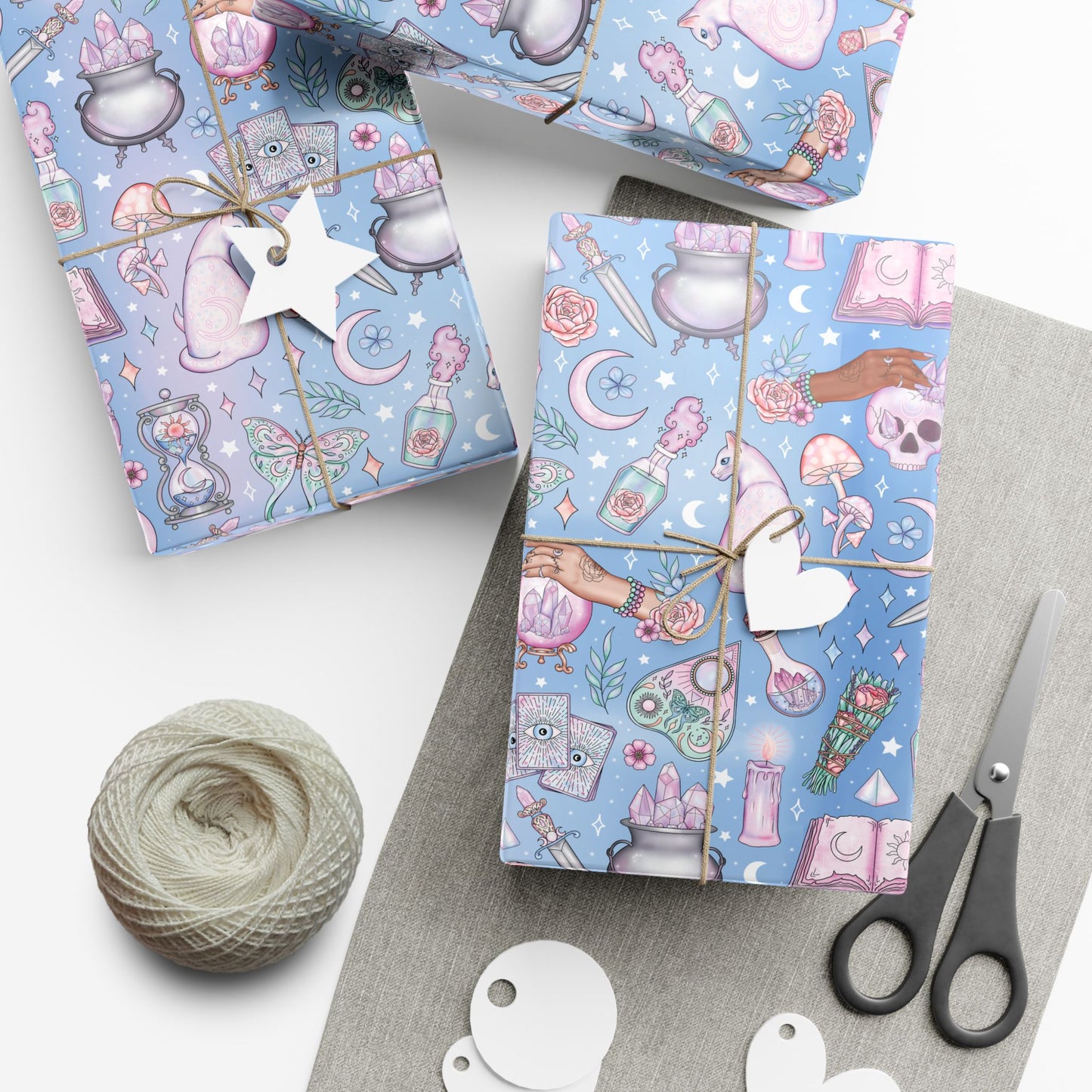 Kawaii Pastel Goth, Witchy Whimsigoth Blue Eco-Friendly Gift Wrap