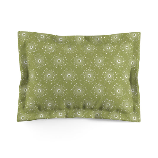 Retro 50's Atomic Bursts Mid Century Mod Green Pillow Sham