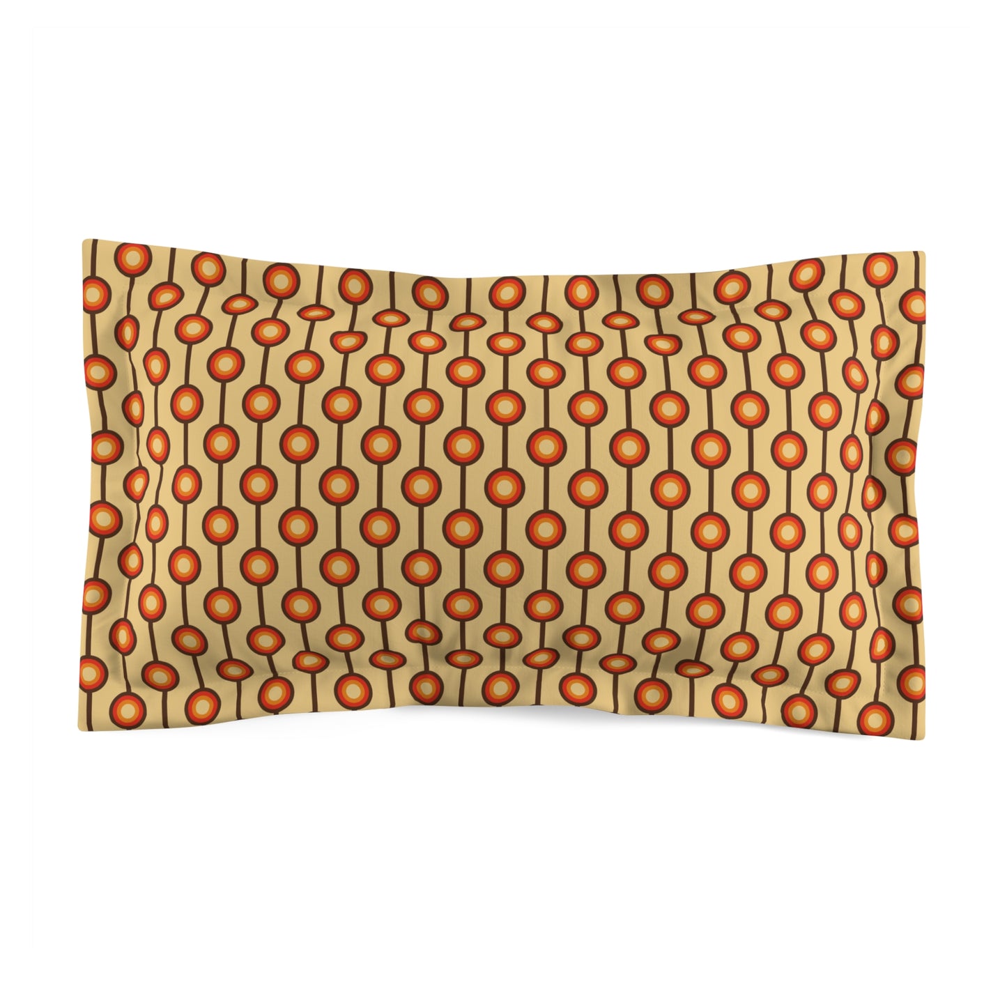 Funky 70s Retro MCM Brown, Orange & Beige Pillow Sham