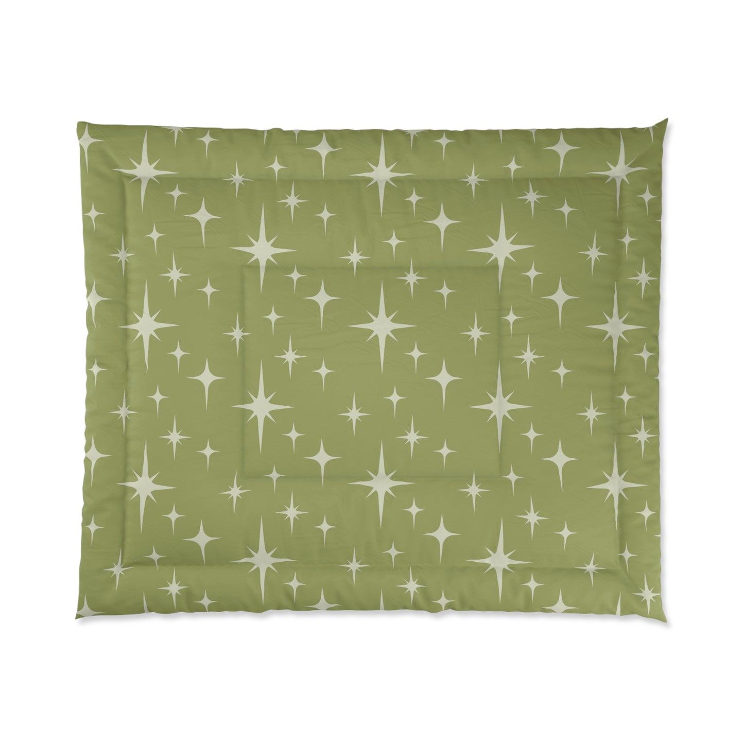 Retro 50s Atomic Starburst Mid Century Modern Chartreuse Green Comforter