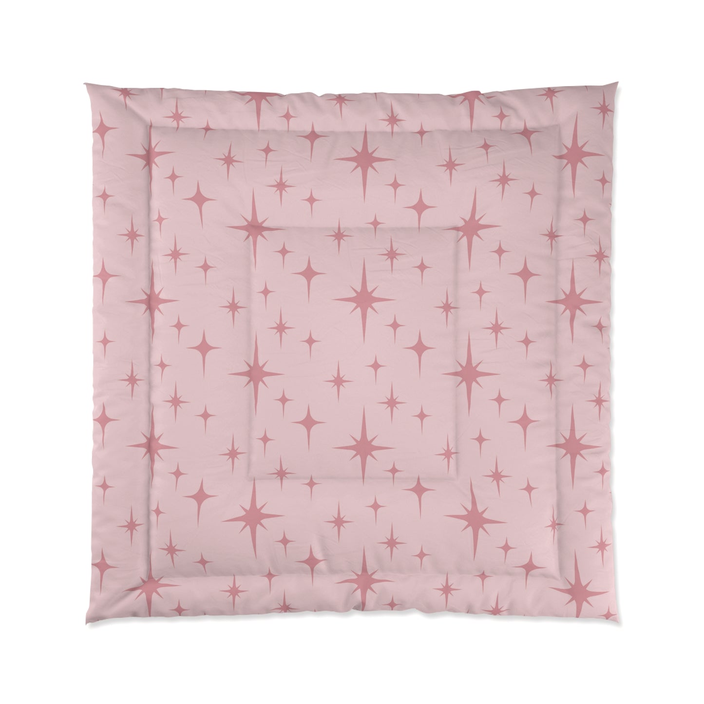 Retro 50s Atomic Starburst Mid Century Modern Vintage Pink Comforter