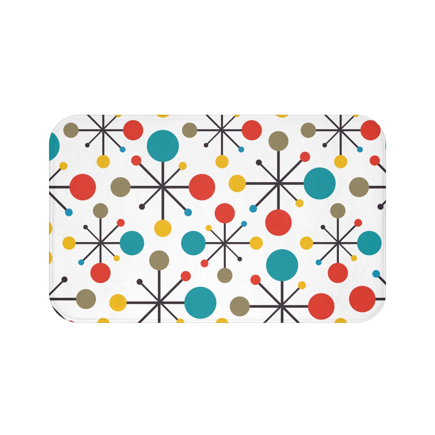 Retro 50s Atomic Starburst Colorful MCM Bath Mat