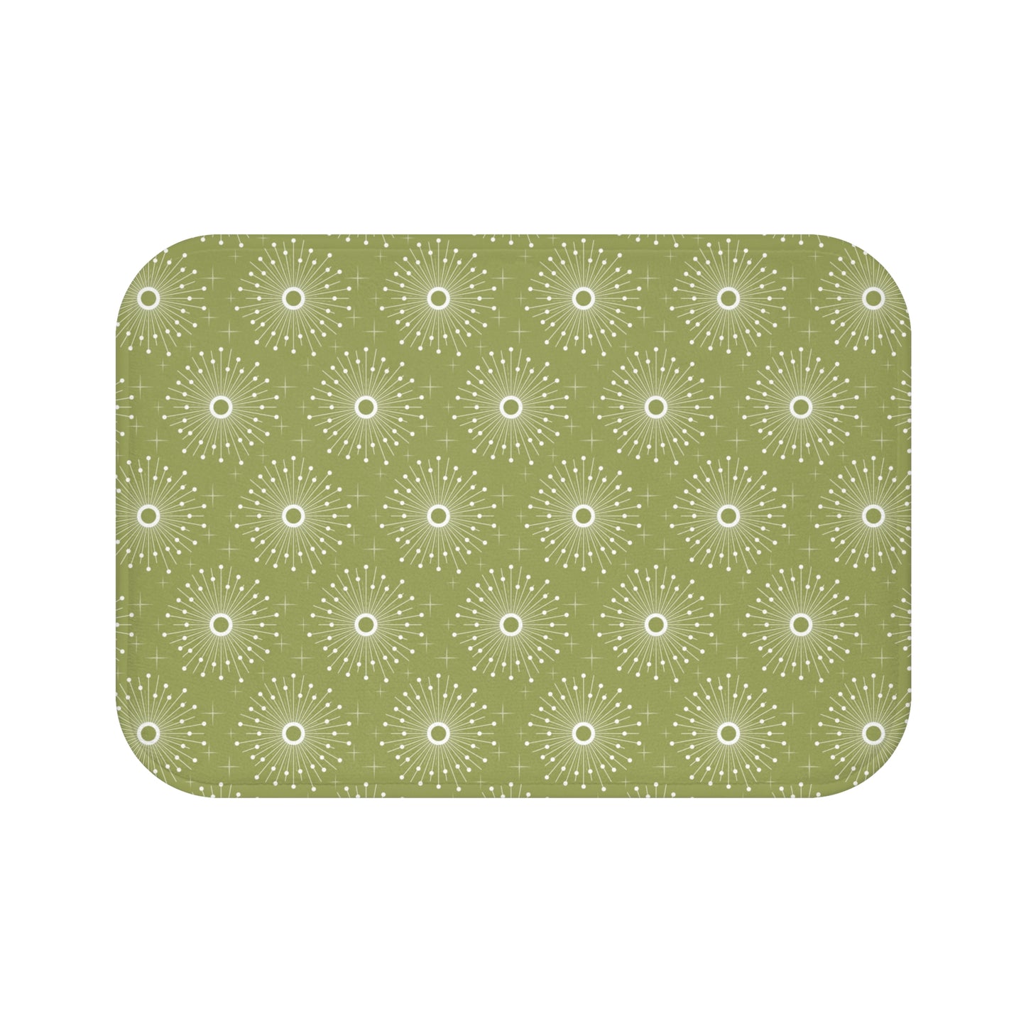 Retro Atomic 1950s Starburst MCM Green Bath Mat