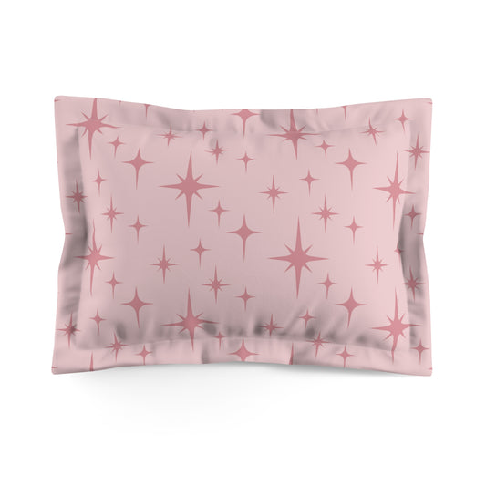 Retro 50s Atomic Starburst Mid Century Modern Vintage Pink Pillow Sham