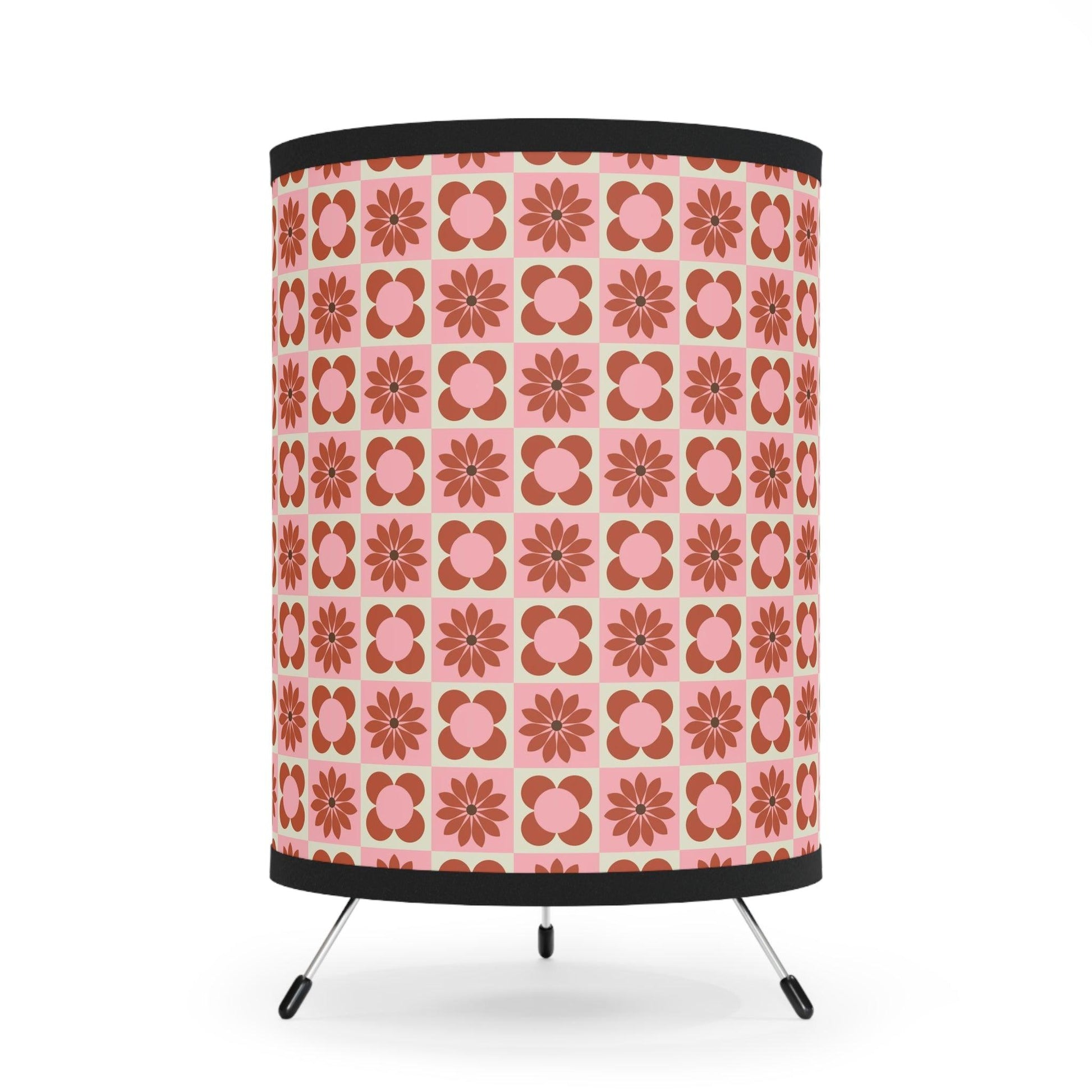 Retro 50s 60s Mid Century Mod Pink & Red Tabletop Accent Lamp | lovevisionkarma.com