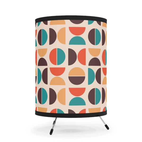 Retro 60s 70s Mid Century Geometric Multicolor Tripod Tabletop Lamp | lovevisionkarma.com