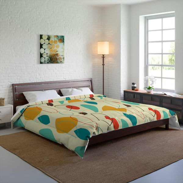 Retro Mid Century Modern Abstract Multicolor Comforter | lovevisionkarma.com