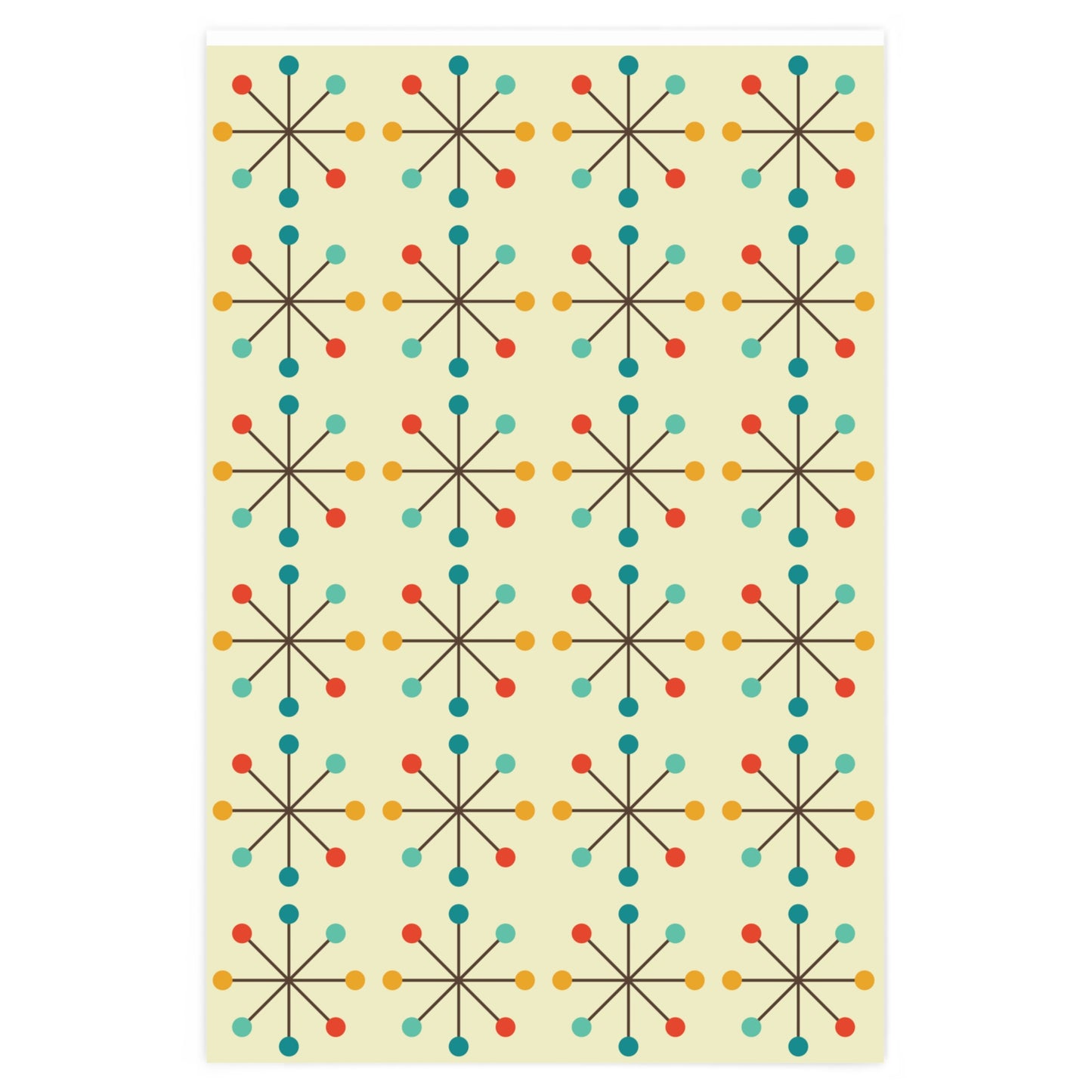 Retro 50s Atomic Starburst Colorful MCM Gift Wrapping Paper