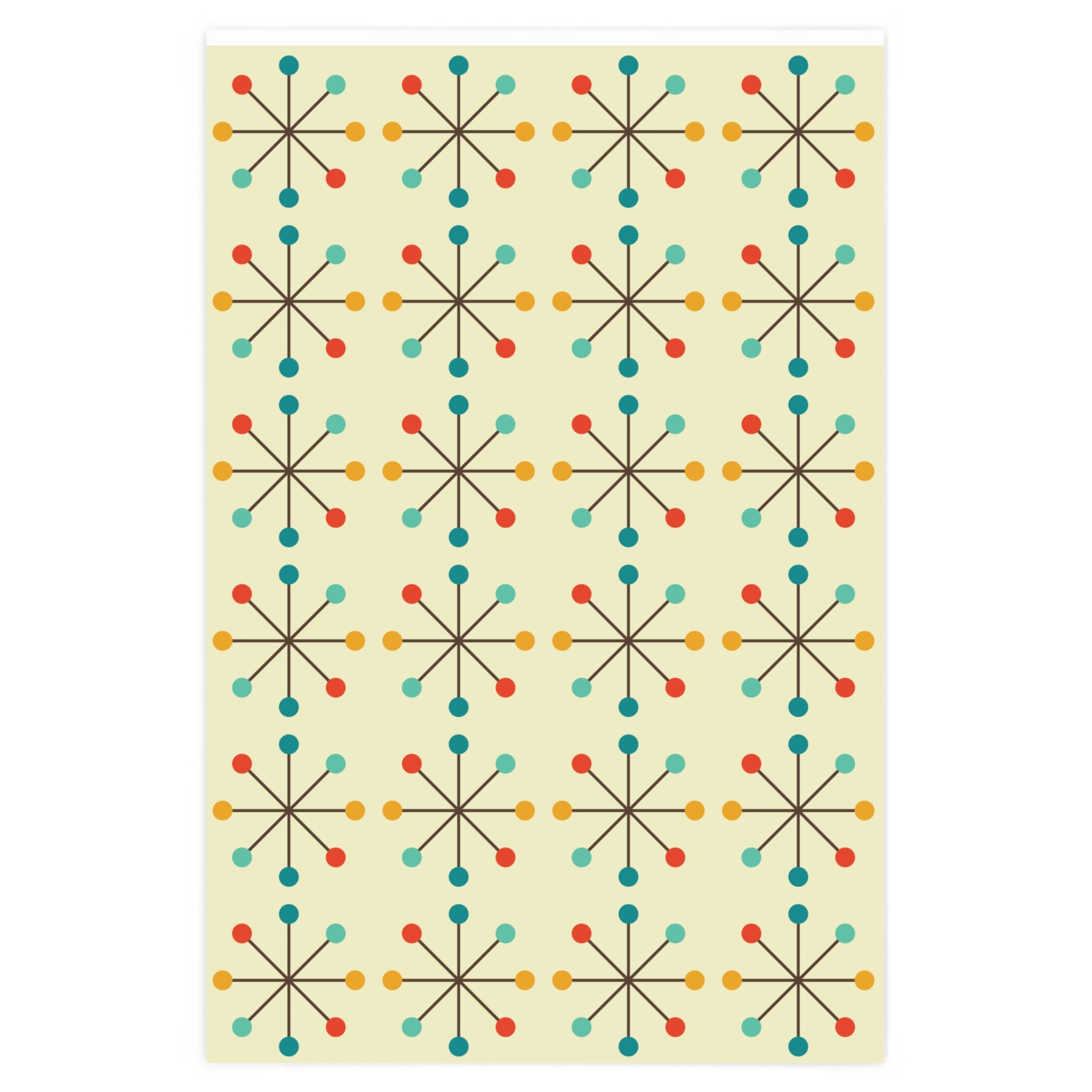 1950s Retro Vintage Christmas Wrapping Paper, Mid Century Modern