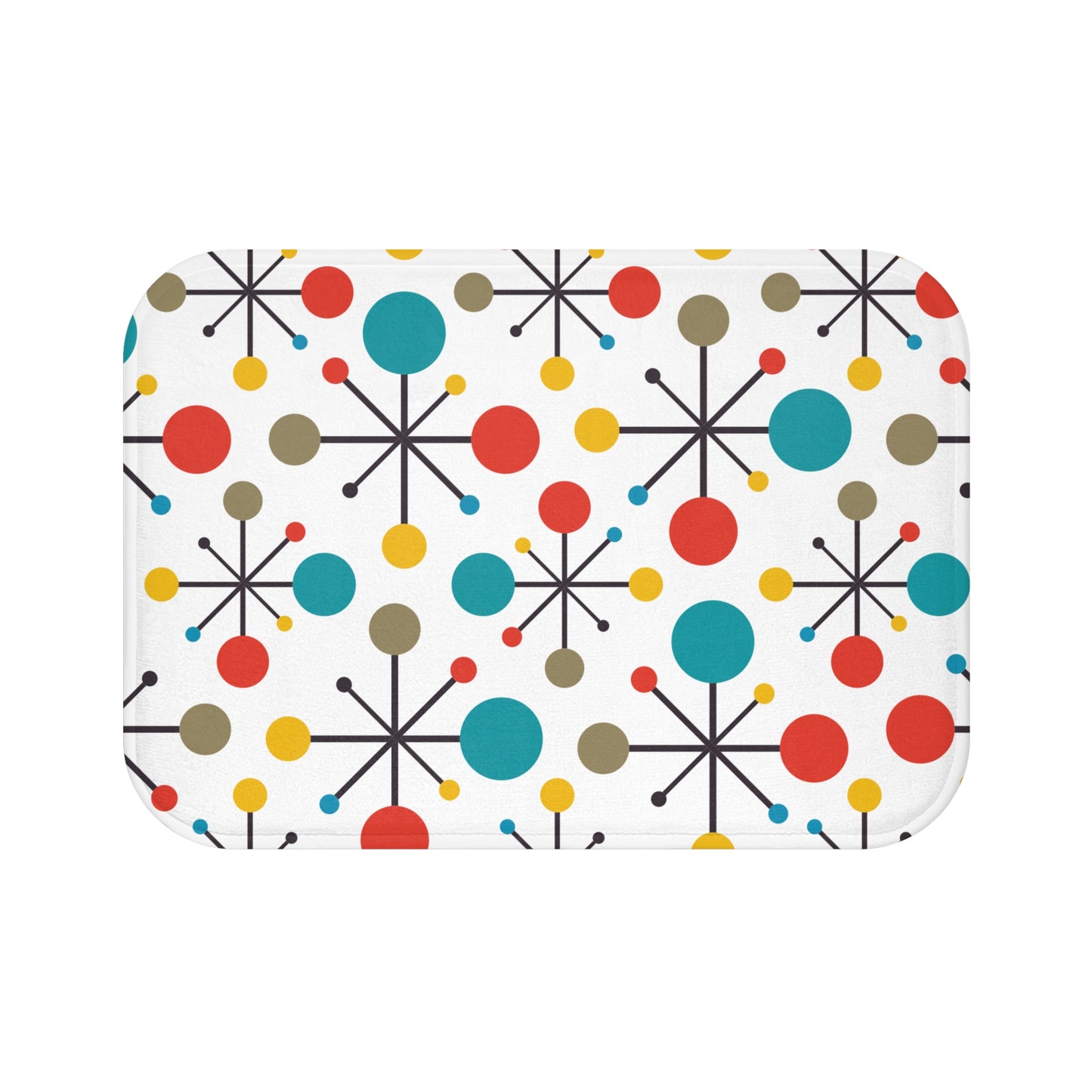 Retro 50s Atomic Starburst Colorful MCM Bath Mat