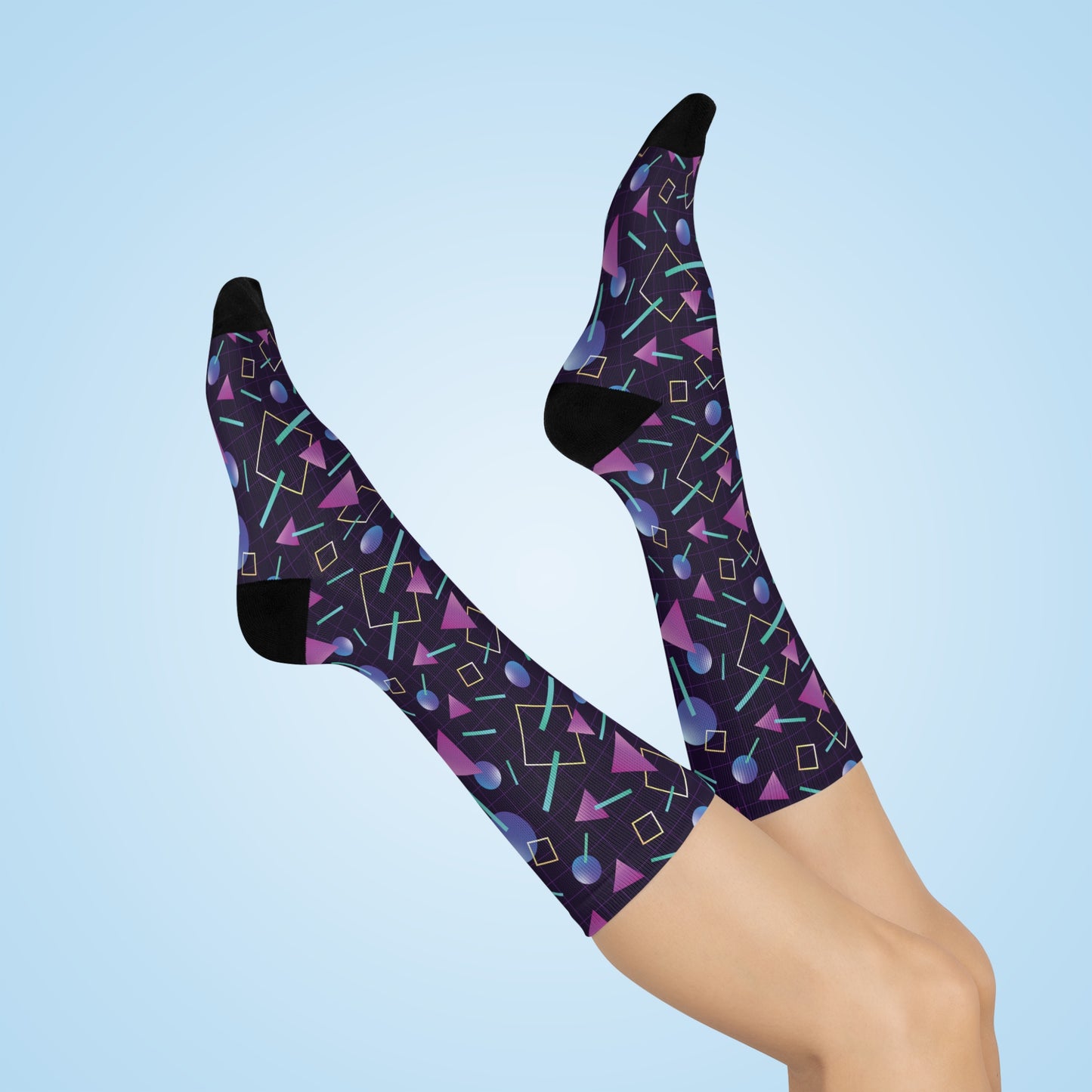 Retro 80s 90s Vaporwave Aesthetic Cushioned Crew Unisex Socks