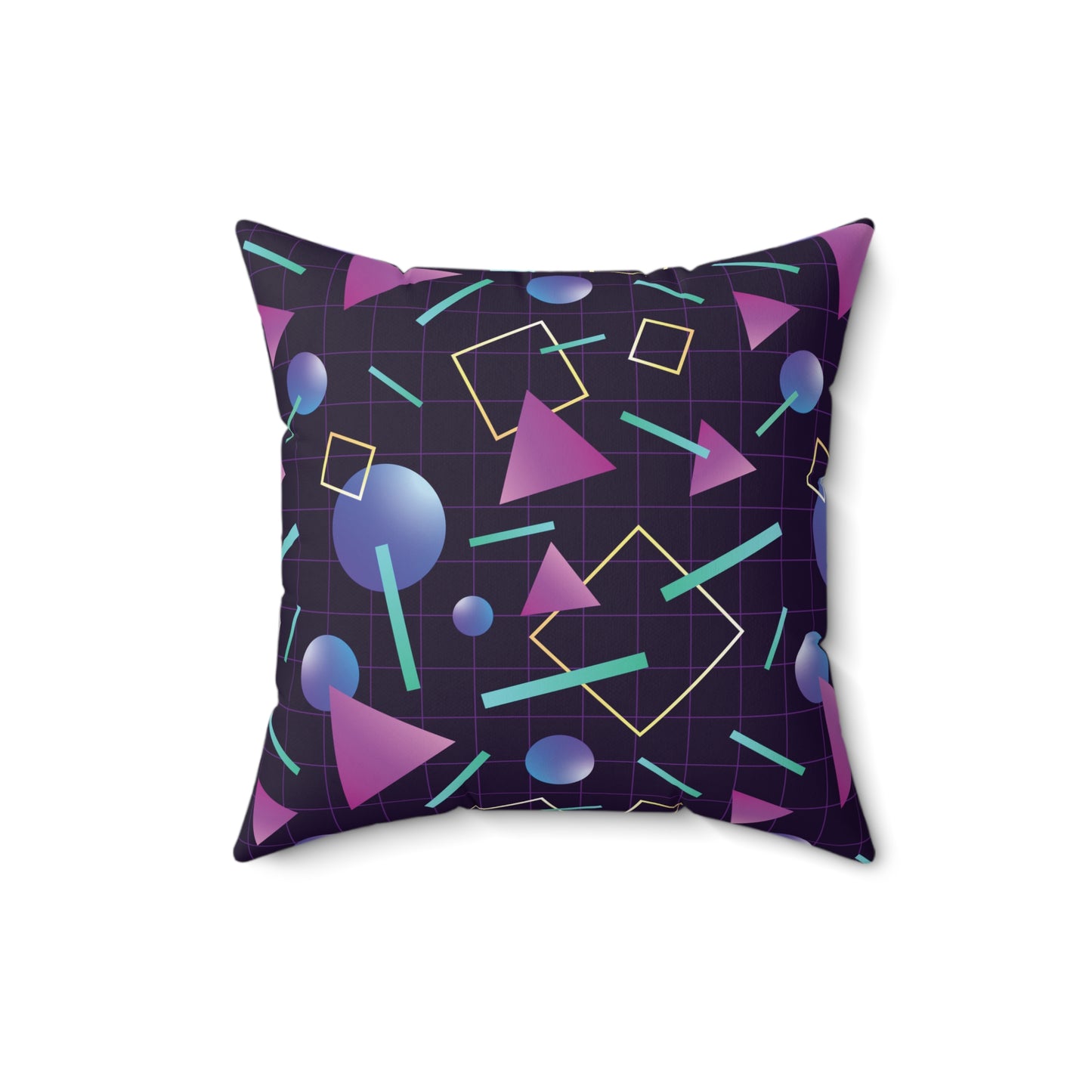 Retro 80s and 90's Vaporwave Aesthetic Purple & Indigo Pillow