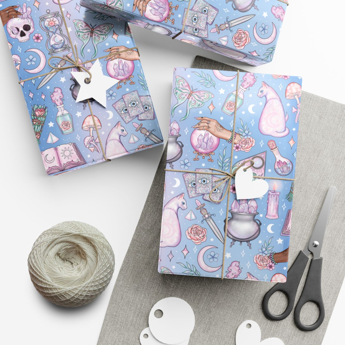 Kawaii Pastel Goth, Witchy Whimsigoth Blue Eco-Friendly Gift Wrap