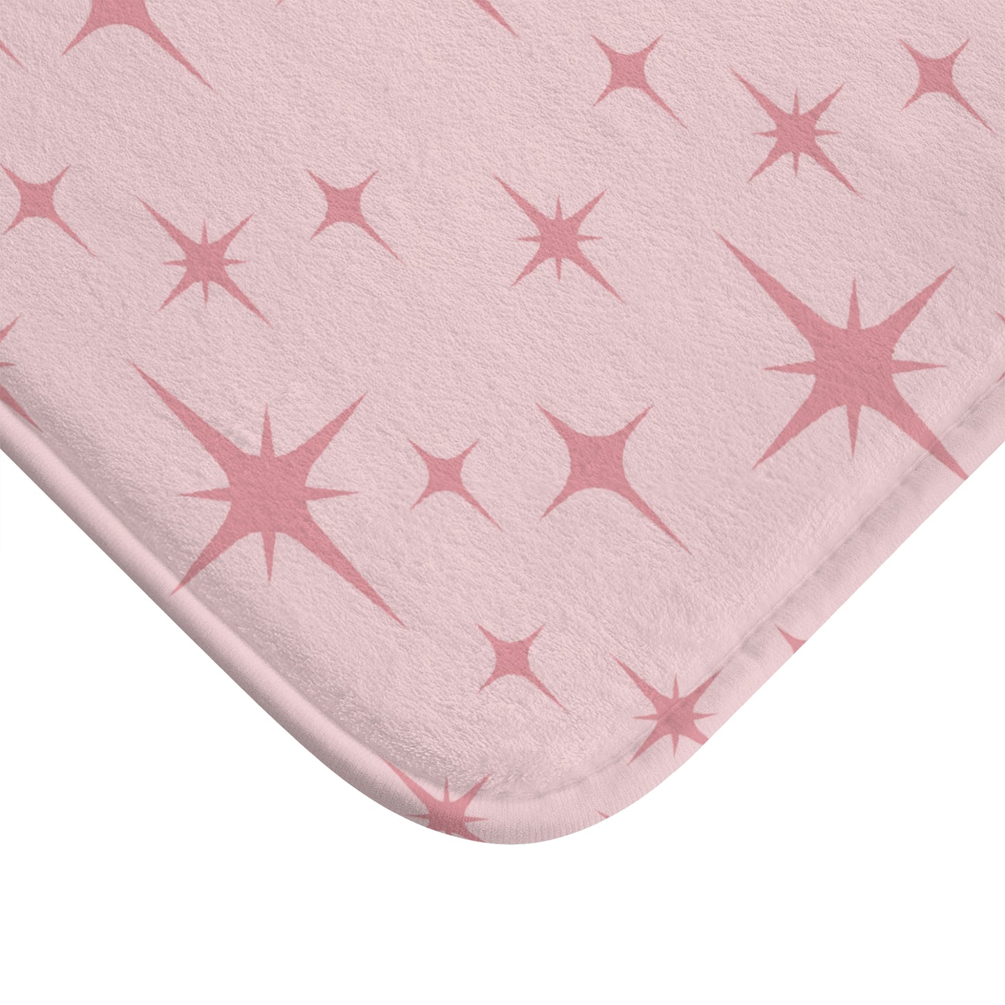 Retro 50s Pink Atomic Starburst Mid Century Modern Bath Mat