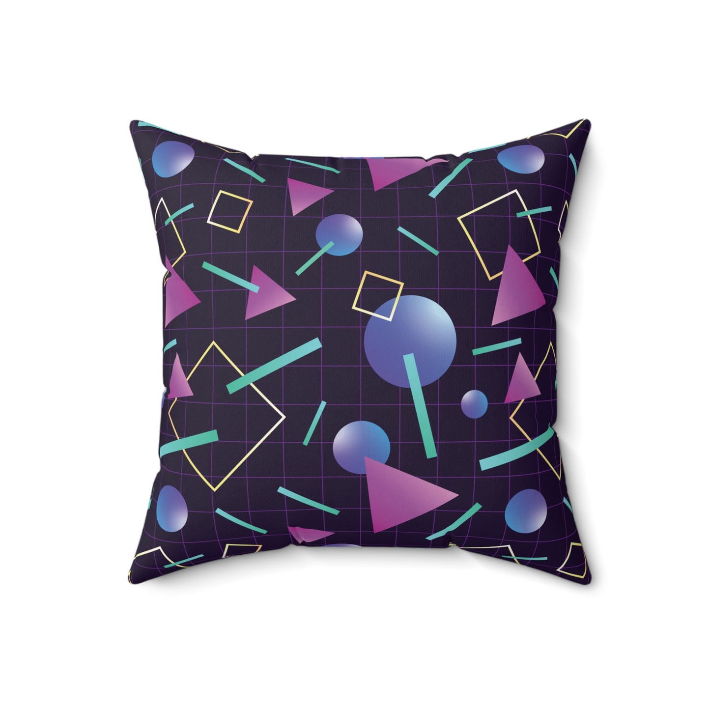 Retro 80s and 90's Vaporwave Aesthetic Purple & Indigo Pillow