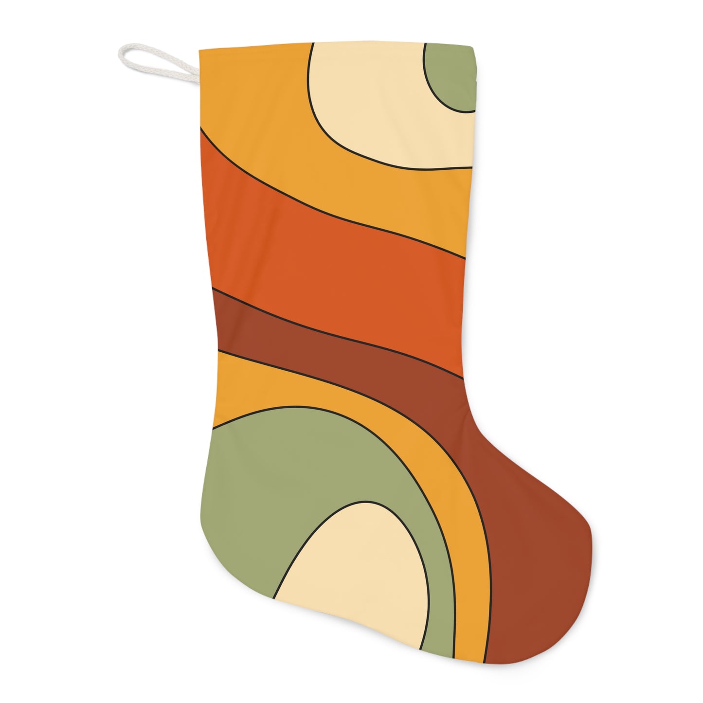 Groovy 60s 70s Retro Mid Century Mod Multicolor Hippie Christmas Stocking