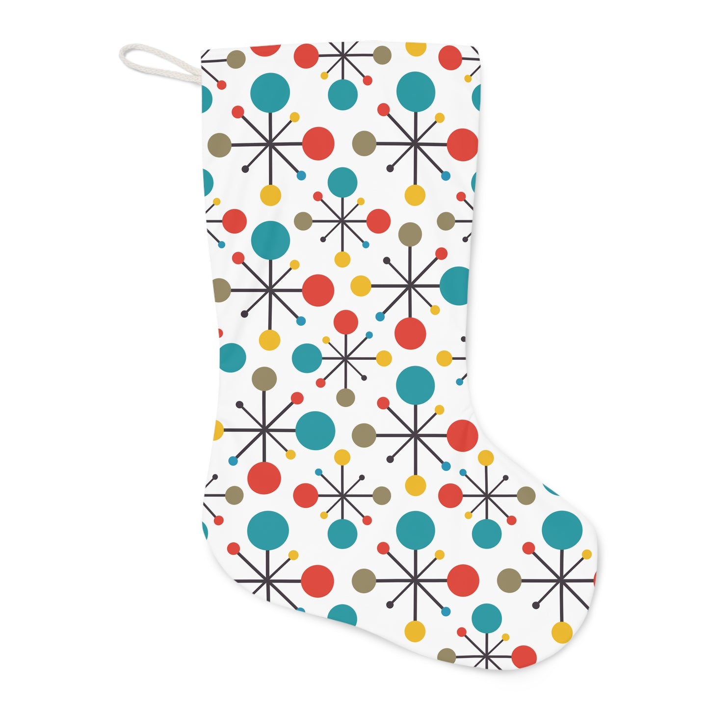 Retro Atomic Burst 1950s Colorful Christmas Holiday Stocking