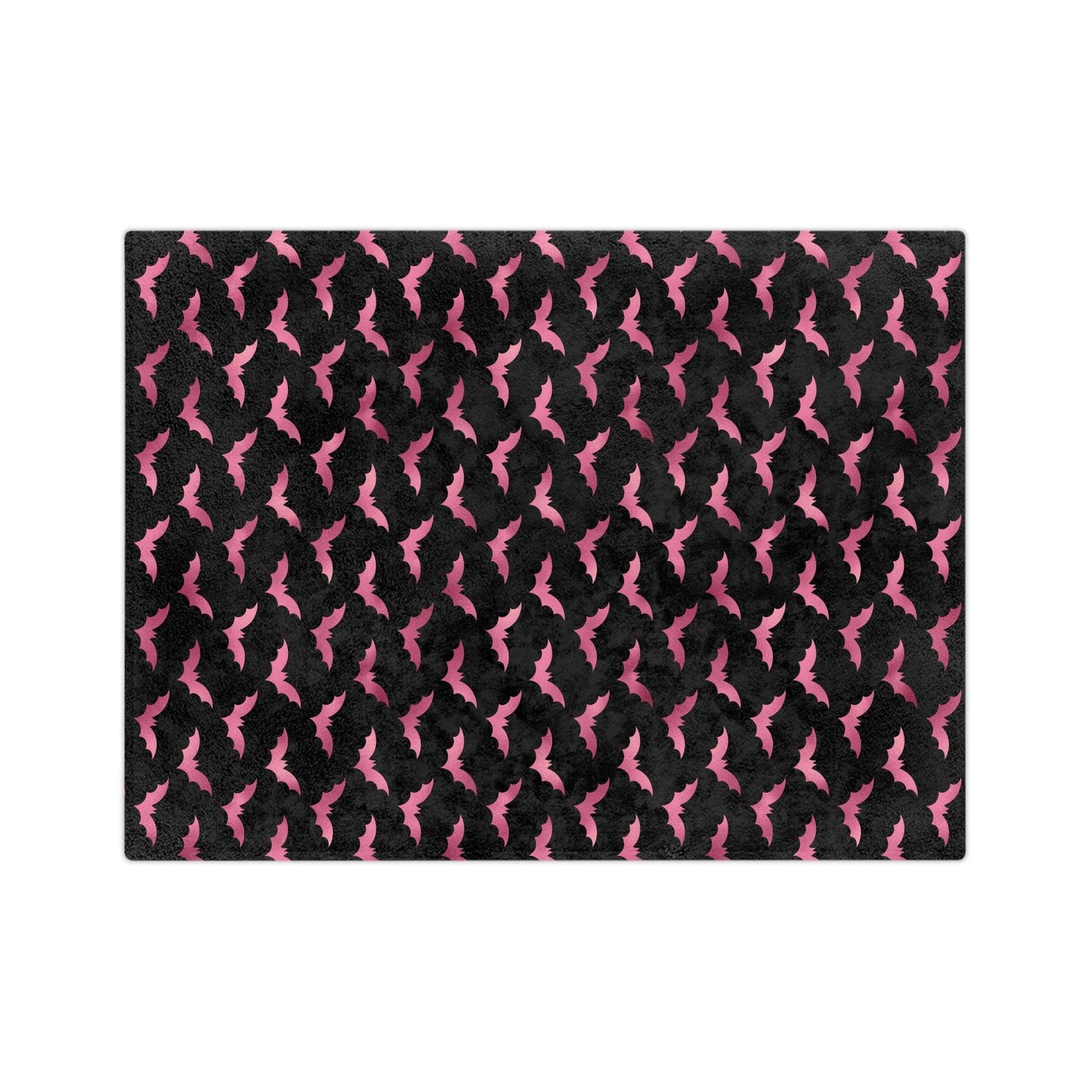 Pink Bats Creepy Halloween Glam Goth Witchy Velveteen Minky Blanket | lovevisionkarma.com