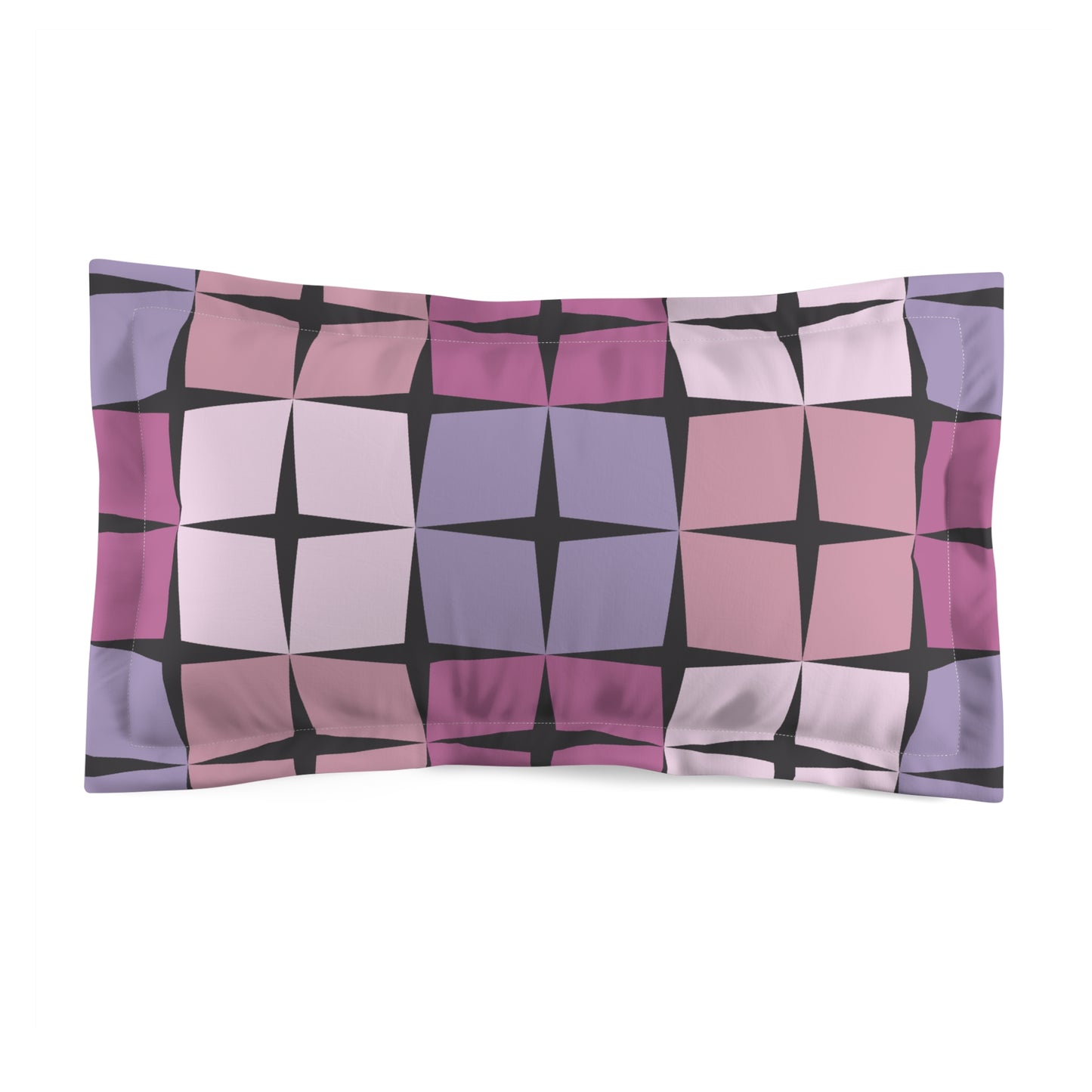 Palm Springs Twilight Retro 50s Atomic Star Mid Century Mod Purple Tones Pillow Sham