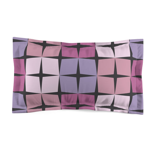 Palm Springs Twilight Retro 50s Atomic Star Mid Century Mod Purple Tones Pillow Sham