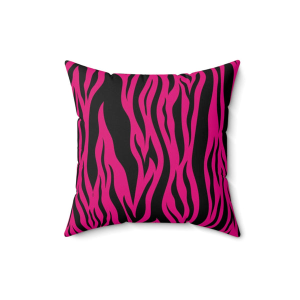 Pink Tiger Stripe Animal Print Accent Pillow
