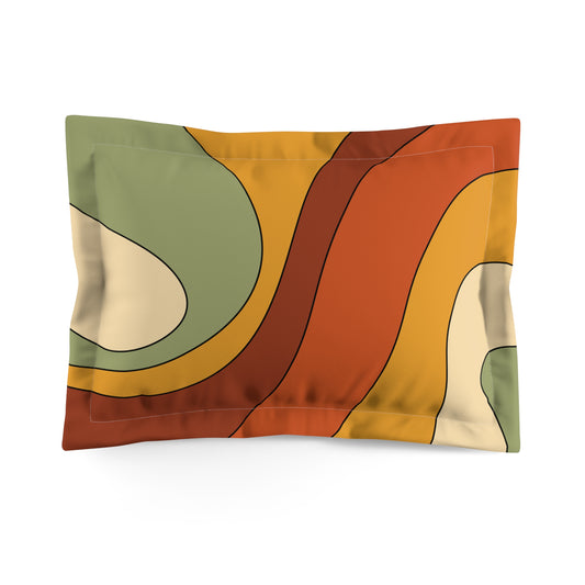 Groovy 60s 70s Mod Retro Orange, Yellow, Green MCM Pillow Sham