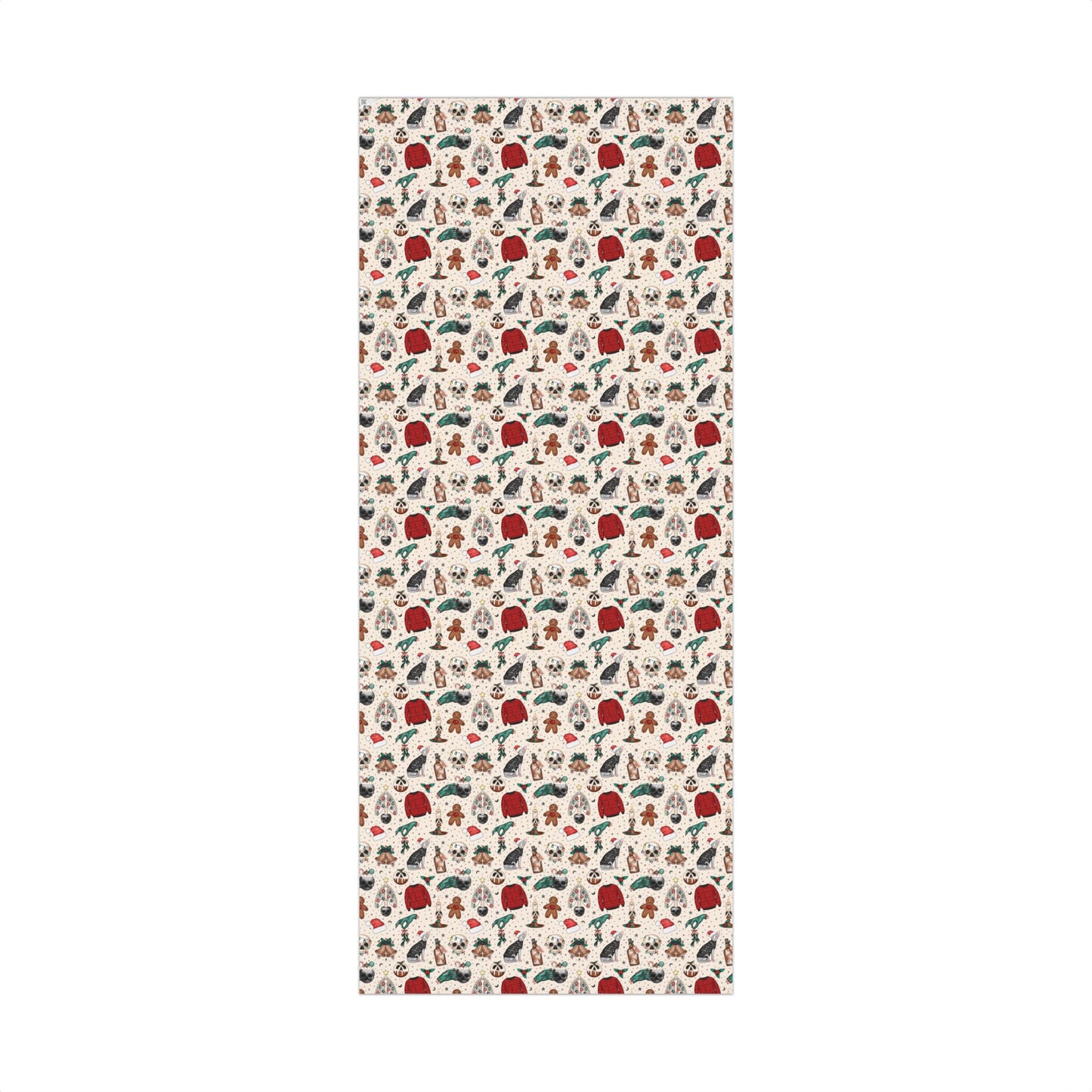 Goth Christmas Kitsch Skulls, Cats & Zombie Hands Multicolor Eco-Friendly Gift Wrap Paper