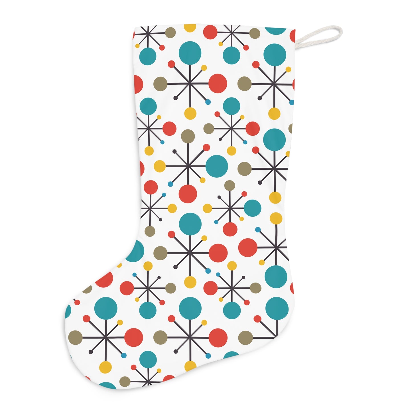 Retro Atomic Burst 1950s Colorful Christmas Holiday Stocking