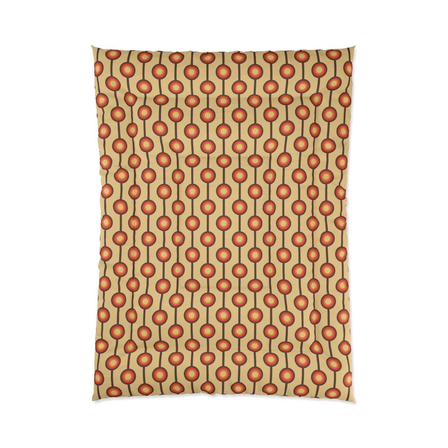 Funky 70s Retro MCM Brown, Orange & Beige Comforter