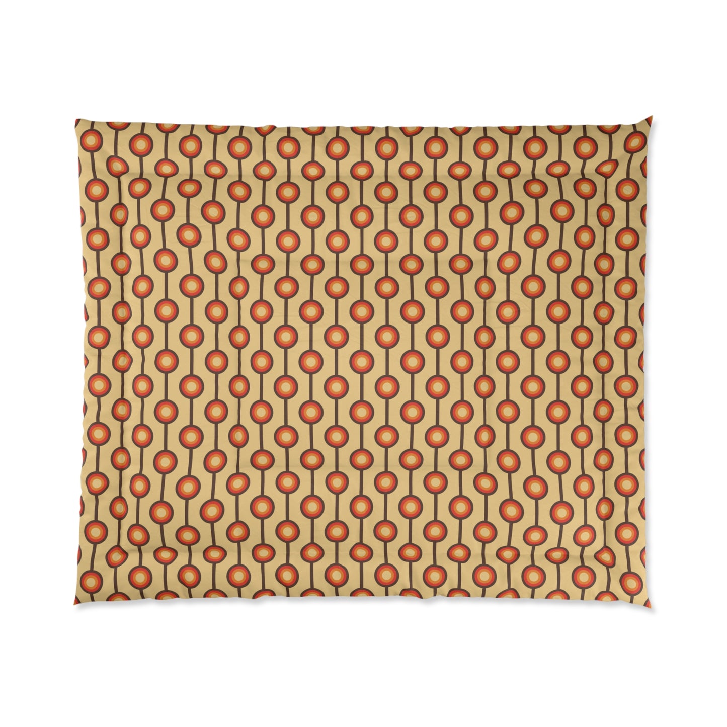 Funky 70s Retro MCM Brown, Orange & Beige Comforter