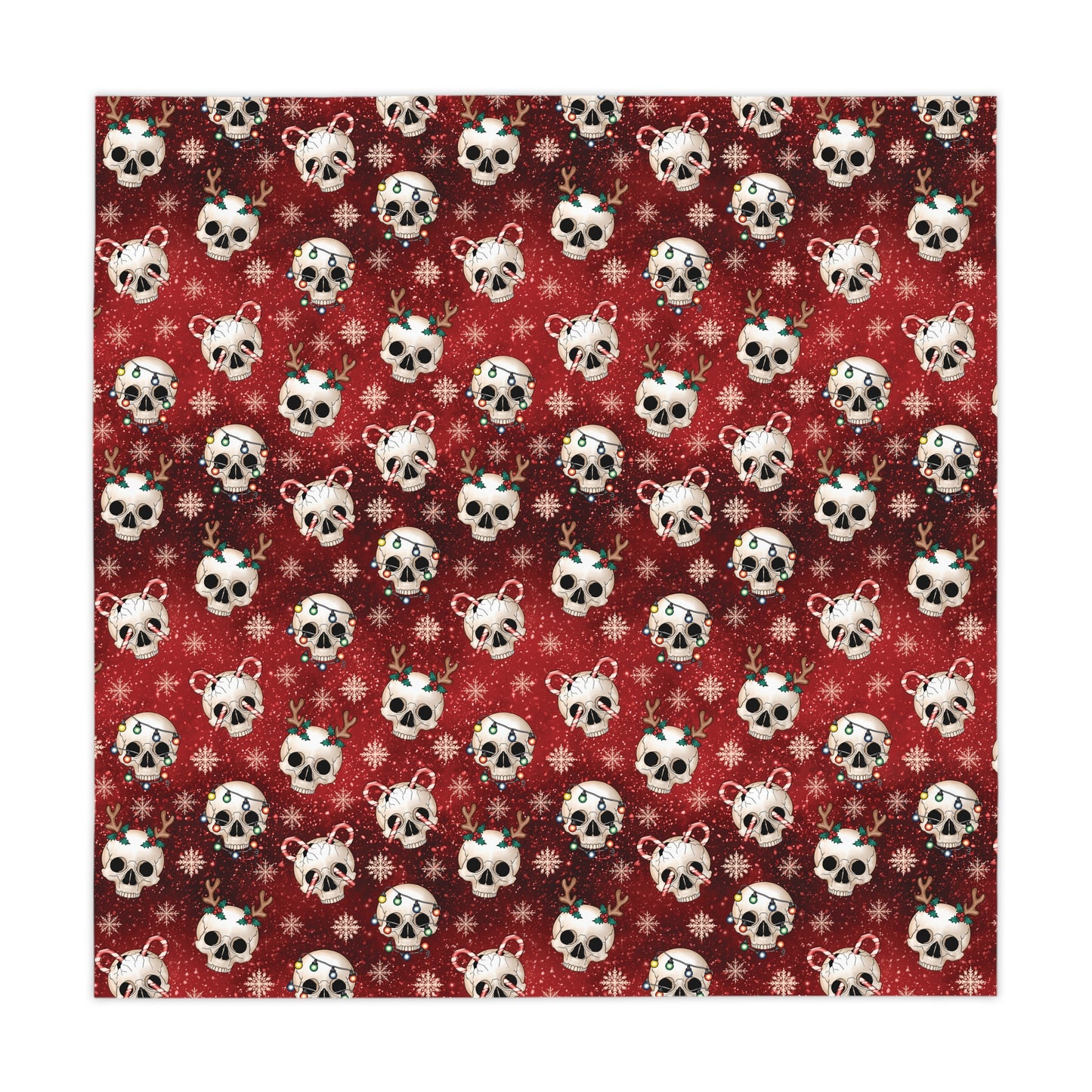 Goth Christmas Skulls, Red Gothmas Creepmas Whimsigoth Tablecloth