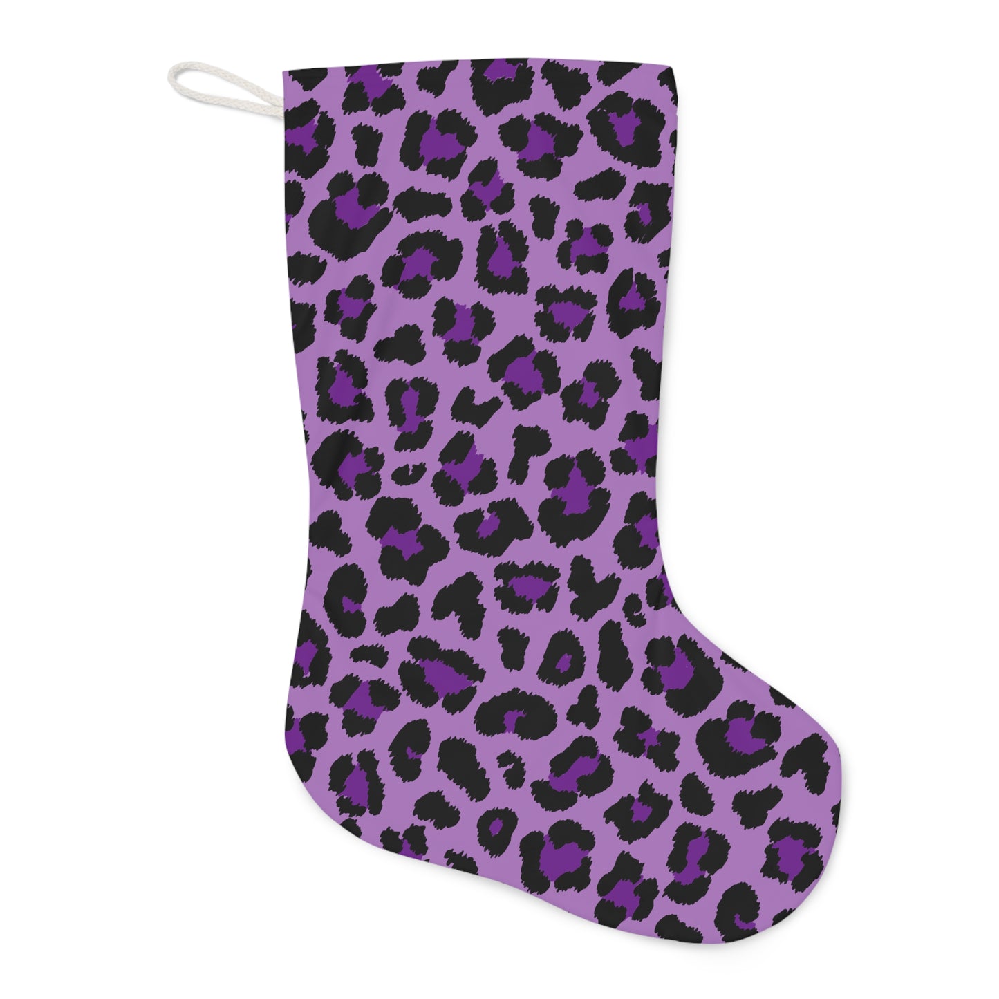 Purple Leopard Cheetah Spots Animal Print Christmas Stocking