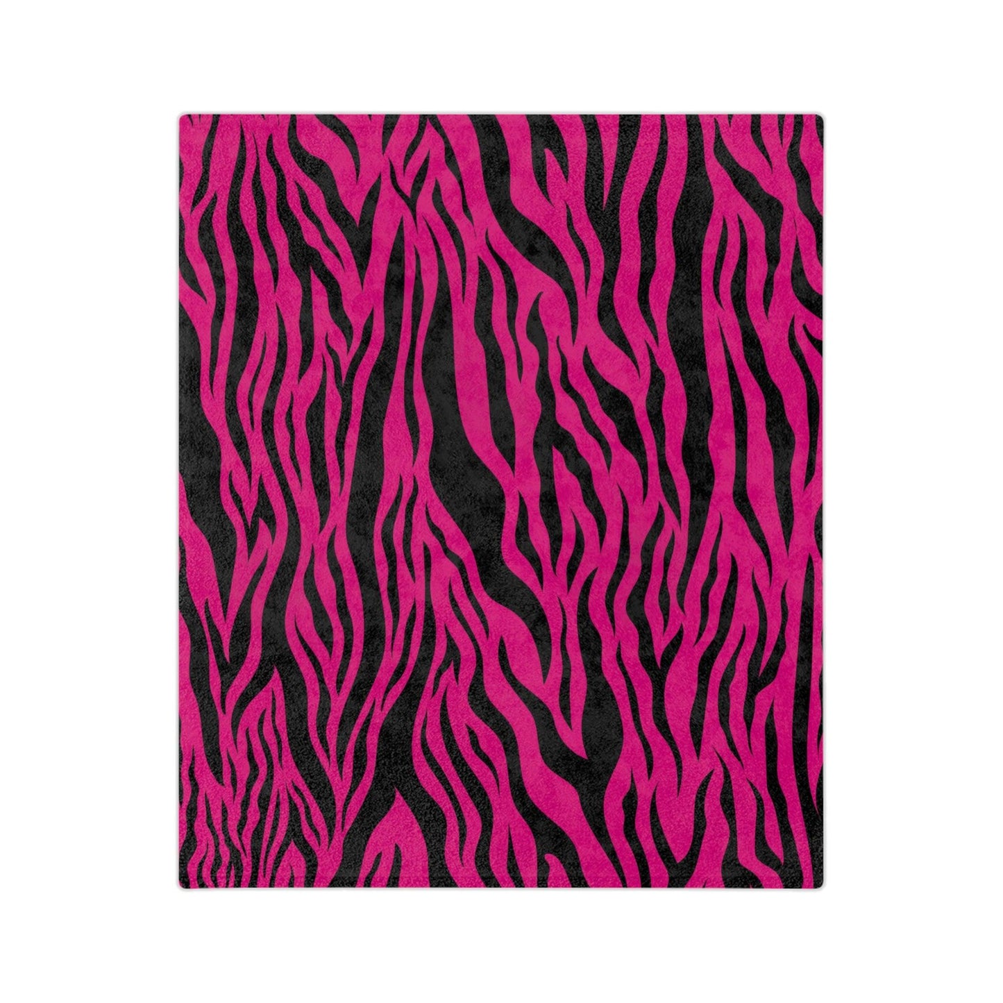 Pink Tiger Stripe Animal Print Velveteen Minky Blanket | lovevisionkarma.com