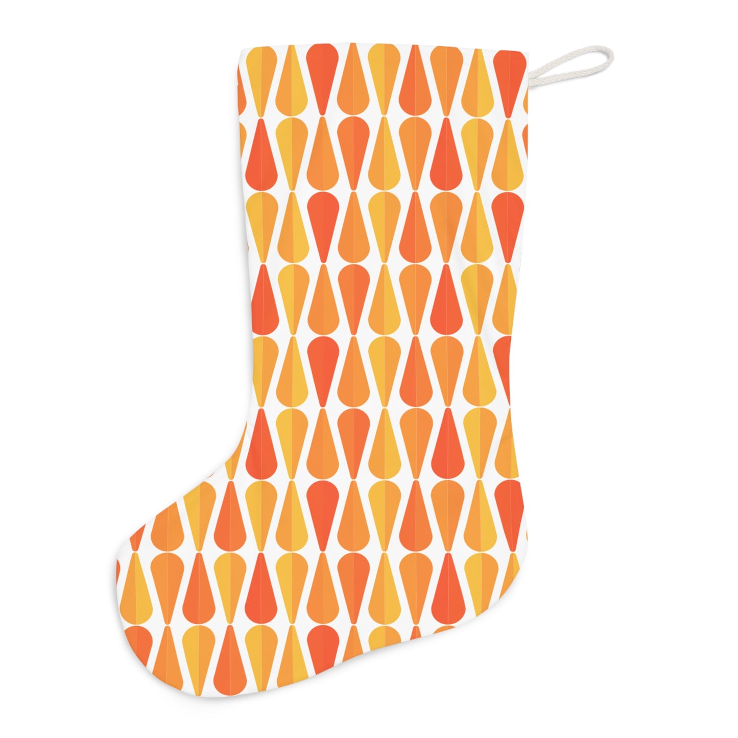 Retro 60s 70s Mid Century Modern Geometric Orange and Yellow Christmas Stocking