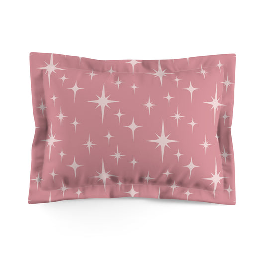 Retro 50s Atomic Starburst Mid Century Modern Pink Pillow Sham